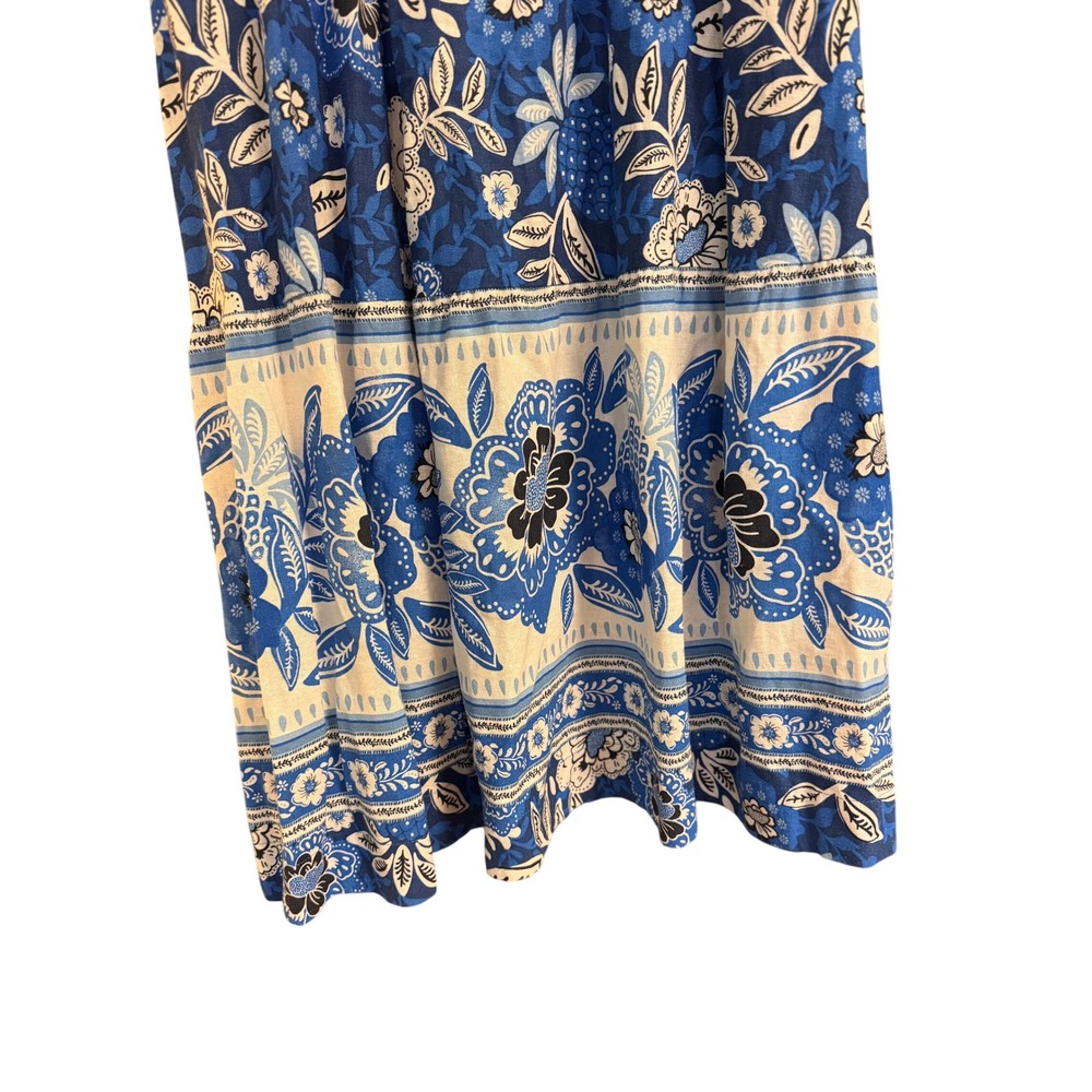Rachel Zoe Navy and Cream Floral Braided-Strap Midi Dress - Picture 5 of 12